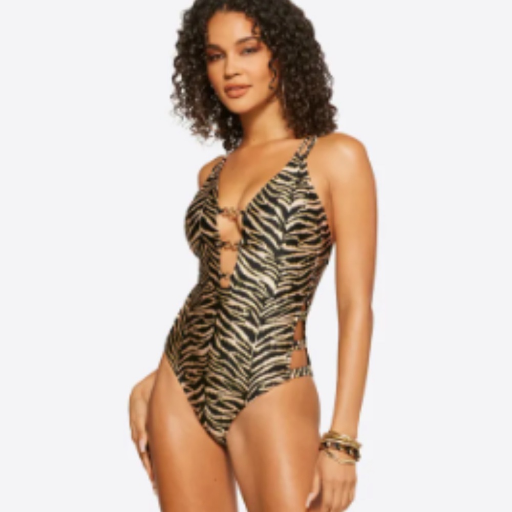 Zebra Print One-Piece Swimsuit